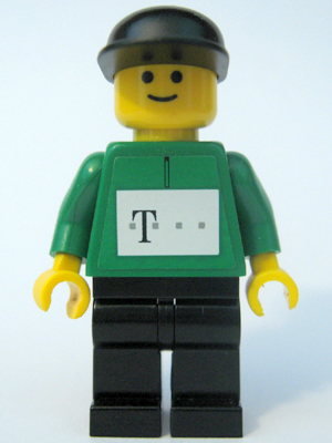 LEGO German Telekom Racing Cyclist Green - with Torso Stickers minifigure