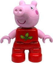 LEGO Duplo Figure Lego Ville, Peppa Pig - Red Outfit with Green and Lime Leaves (6539859) set