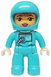 LEGO Duplo Figure Lego Ville, Astronaut Female, Medium Azure Spacesuit and Helmet (6473049) minifigure