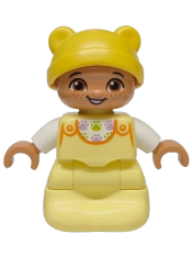 LEGO Duplo Figure Lego Ville, Baby, Bright Light Yellow Sleep Sack, White Top with Paw Prints Pattern, Yellow Hat (6567923) set