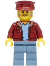 LEGO Fishing Boat Captain - Dark Red Jacket and Hat set