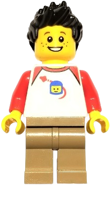 LEGO Son - Classic Space Shirt with Red Sleeves, Dark Tan Legs, Black Spiked Hair set
