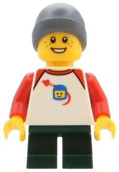 LEGO Boy - Space Shirt, Dark Green Short Legs, Dark Bluish Gray Beanie set