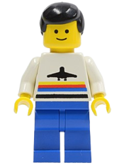 LEGO Airport - Classic, Blue Legs, Black Male Hair minifigure