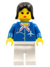 LEGO Airport - Blue with Scarf, Black Female Hair (Reissue) minifigure