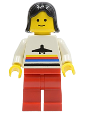 LEGO Airport - Classic, Red Legs, Black Female Hair minifigure