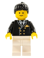 LEGO Airport - Pilot, White Legs, Black Ponytail Hair minifigure