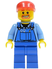 LEGO Overalls with Tools in Pocket Blue, Red Cap minifigure