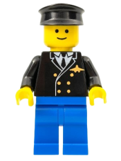 LEGO Airport - Pilot, Blue Legs, Black Hat minifigure