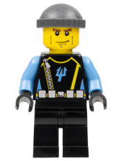 LEGO Aquaraider Diver 4 - Dark Bluish Gray Knit Cap minifigure
