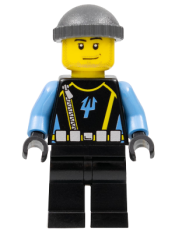 LEGO Aquaraider Diver 5 - Dark Bluish Gray Knit Cap minifigure