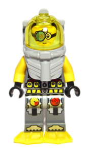 LEGO Atlantis Diver 7 - Brains - With Yellow Flippers and Trans-Yellow Visor minifigure