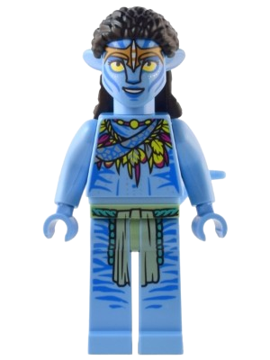 LEGO Neytiri - Lime and Magenta Feather Necklace, Headband, Open Mouth Smile set