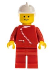 LEGO Jacket with Zipper - Red, Red Legs, White Fire Helmet minifigure