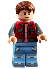 LEGO Marty McFly - Red Vest with Pockets, Dark Bluish Gray Arms minifigure