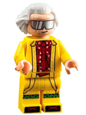 LEGO Doc Brown - Long Hair, Yellow Coat minifigure