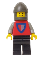 LEGO Classic - Knight, Shield Red/Gray, Black Legs, Dark Gray Chin-Guard minifigure