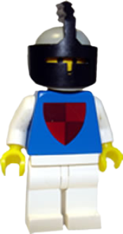 LEGO Classic - Knight, Shield Red/Blue, Light Gray Helmet and Black Visor minifigure