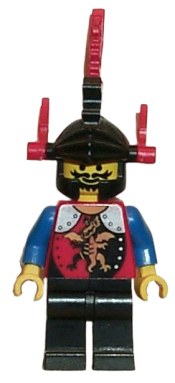 LEGO Dragon Knights - Knight 2, Black Legs, Black Dragon Helmet, Red Plumes minifigure