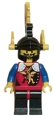 LEGO Dragon Knights - Knight 2, Black Legs with Red Hips, Black Dragon Helmet, Yellow Plumes minifigure