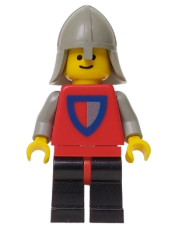 LEGO Classic - Knight, Shield Red/Gray, Black Legs with Red Hips, Light Gray Neck-Protector minifigure