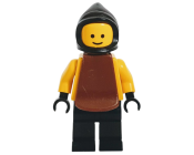 LEGO Blacksmith - Black Legs and Hips, Yellow Torso and Arms, Black Hands, Black Cowl, Brown Plastic Cape minifigure