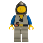 LEGO Peasant - Light Gray Legs, Black Hood minifigure