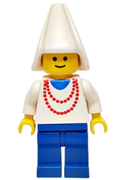 LEGO Maiden with Necklace - Blue Legs, White Cone Hat minifigure