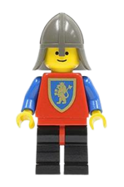 LEGO Crusader Axe - Black Legs with Red Hips, Dark Gray Neck-Protector minifigure