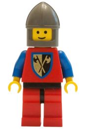 LEGO Crusader Axe - Red Legs with Black Hips, Dark Gray Chin-Guard minifigure