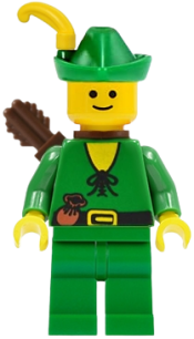 LEGO Forestman - Pouch, Green Hat, Yellow Feather, Quiver minifigure