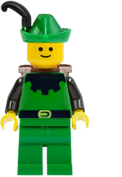 LEGO Forestman - Black, Green Hat, Black Feather, D-Basket minifigure