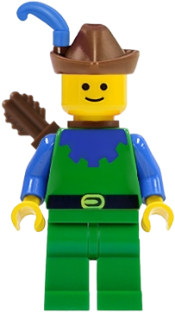 LEGO Forestman - Blue, Brown Hat, Blue Feather, Quiver minifigure
