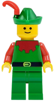 LEGO Forestman - Red, Green Hat, Red Feather minifigure