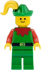 LEGO Forestman - Red, Green Hat, Yellow Plume minifigure