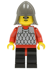 LEGO Scale Mail - Red with Red Arms, Black Legs with Red Hips, Dark Gray Neck-Protector minifigure