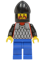 LEGO Scale Mail - Red with Black Arms, Blue Legs, Black Chin-Guard minifigure