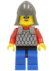 LEGO Scale Mail - Red with Red Arms, Blue Legs with Black Hips, Dark Gray Neck-Protector minifigure