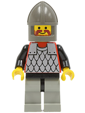 LEGO Scale Mail - Red with Black Arms, Light Gray Legs with Black Hips, Dark Gray Chin-Guard minifigure