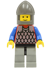 LEGO Scale Mail - Red with Blue Arms, Light Gray Legs with Black Hips, Dark Gray Chin-Guard minifigure