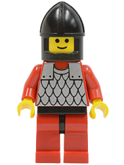LEGO Scale Mail - Red with Red Arms, Red Legs with Black Hips, Black Chin-Guard minifigure