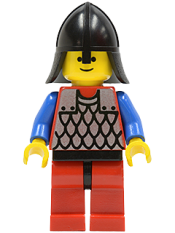 LEGO Scale Mail - Red with Blue Arms, Red Legs with Black Hips, Black Neck-Protector minifigure