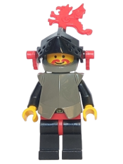 LEGO Breastplate - Armor over Black, Dark Gray Helmet, Black Visor, Red Dragon Plumes minifigure