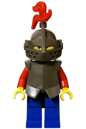 LEGO Breastplate - Armor over Blue, Dark Gray Helmet and Visor, Red 3-Feather Plume minifigure