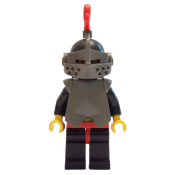 LEGO Breastplate - Armor over Black, Black Helmet, Dark Gray Visor, Red 3-Feather Plume minifigure