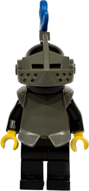 LEGO Breastplate - Armor over Black, Black Helmet, Dark Gray Visor, Blue 3-Feather Plume minifigure