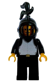 LEGO Breastplate - Black, Black Legs, Black Grille Helmet, Black Plume minifigure