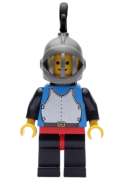 LEGO Breastplate - Blue with Black Arms, Black Legs with Red Hips, Dark Gray Grille Helmet, Black Plume, Black Plastic Cape minifigure