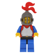 LEGO Breastplate - Red with Blue Arms, Blue Legs with Black Hips, Dark Gray Grille Helmet, Red Plume minifigure