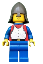 LEGO Breastplate - Red with Blue Arms, Blue Legs, Dark Gray Neck-Protector, Blue Plastic Cape minifigure